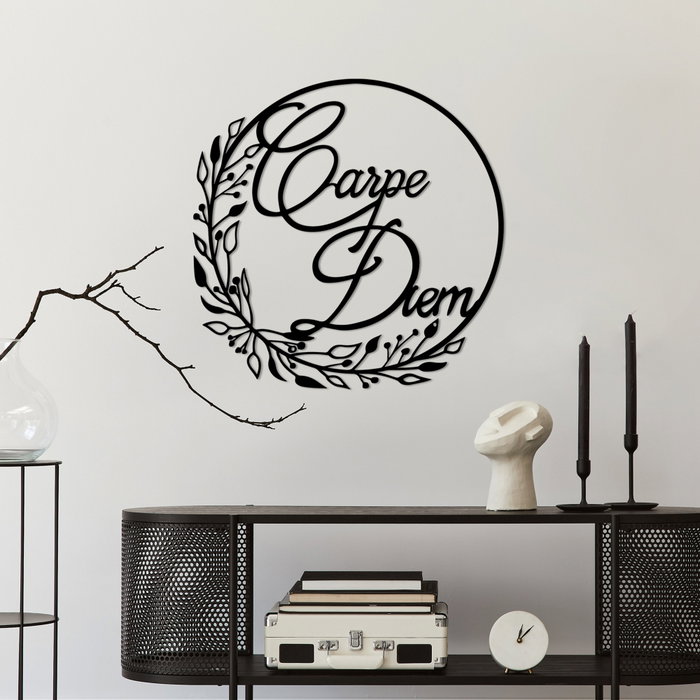 Wallity Carpe Diem 1 Escultura de pared de metal Negra